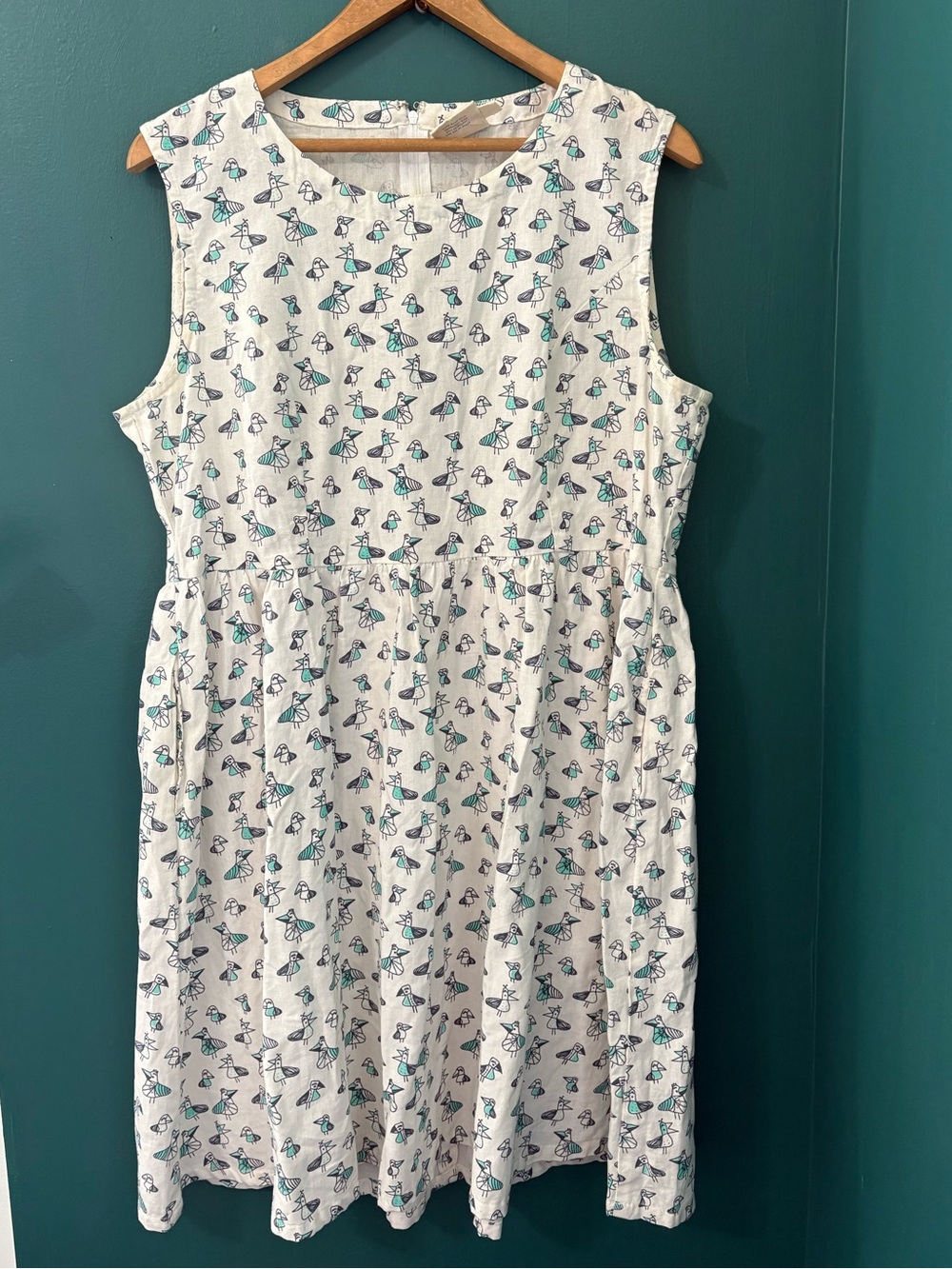 Mata Traders Fair Trade - White Cotton Bird Dress